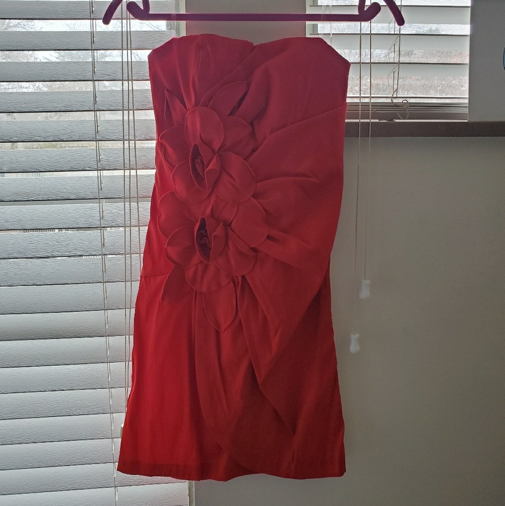 Strapless Red Roses Mini dress - Picture 4 of 6